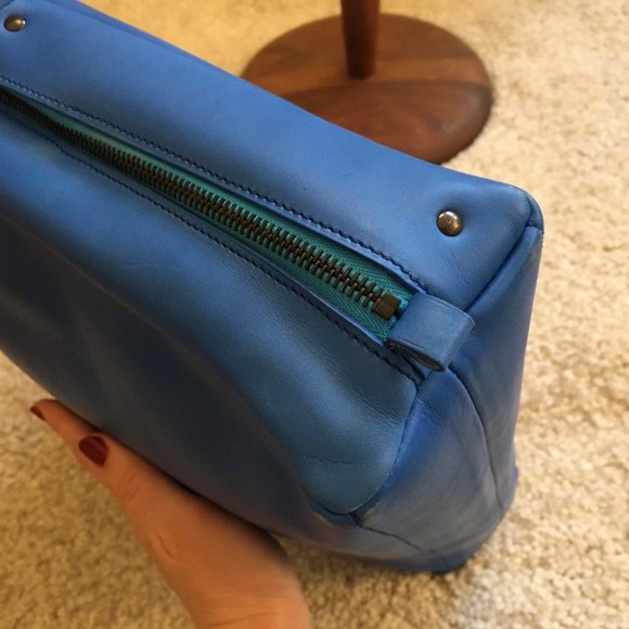 Isaac Reina Bond Satchel in cyan - laptop or weekender! - Picture 5 of 15